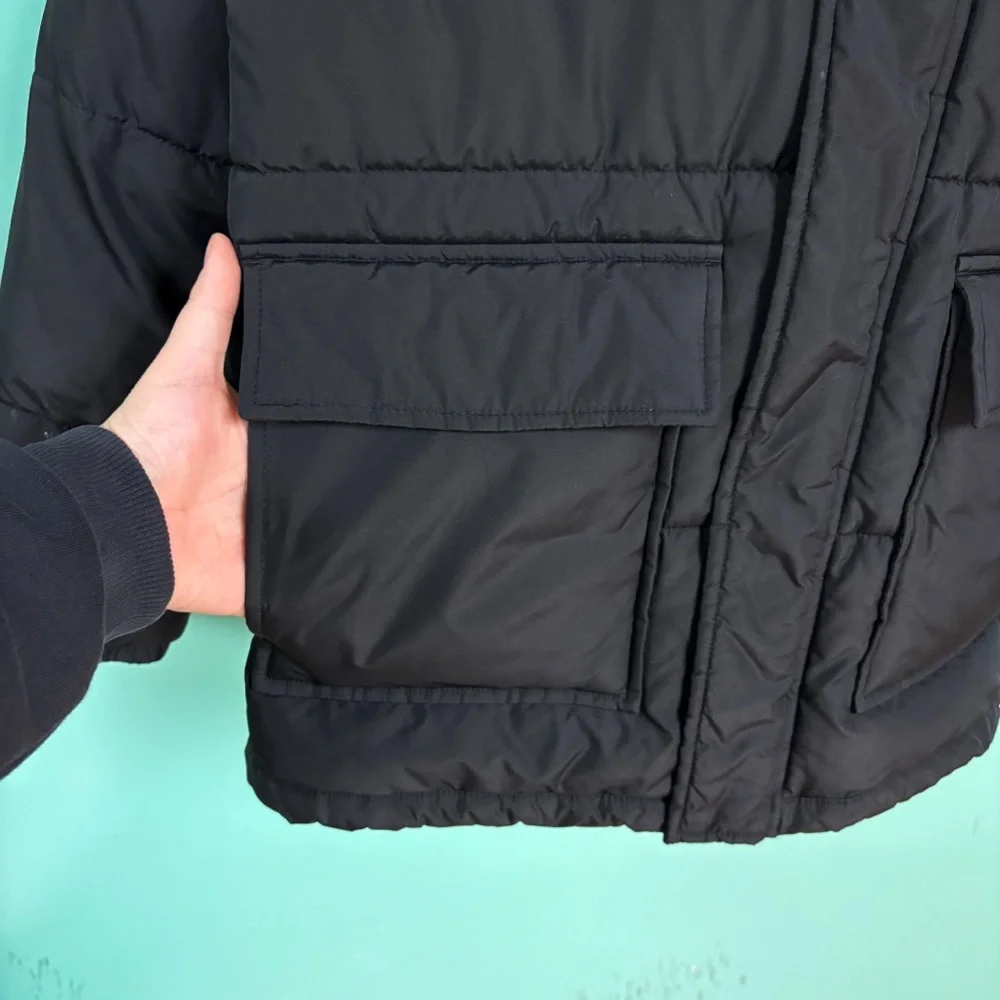 Old Navy Black Hooded Zip Up Frost-Free Puffer Jacket Kids M/8